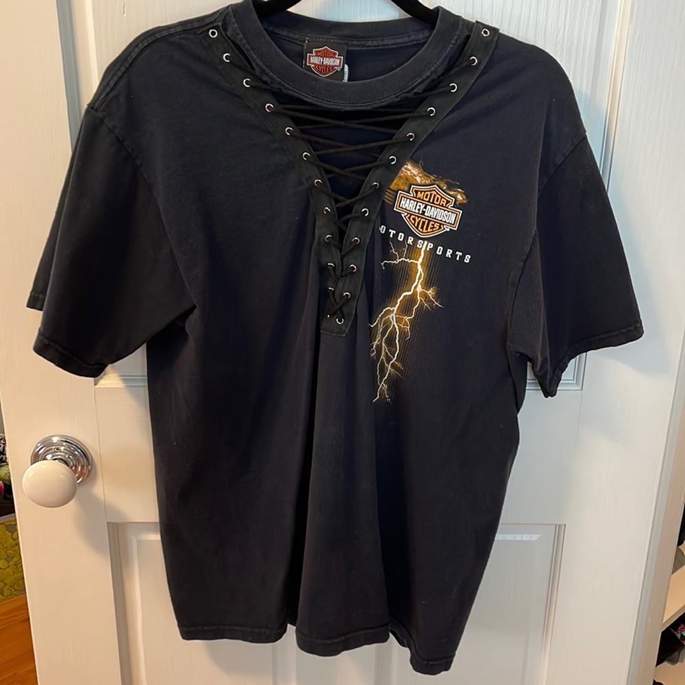 Custom made Harley Davidson lace up T-Shirt